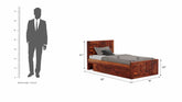 Sofia Solid Sheesham Wood Single Bed With One Drawer (Natural Finish)